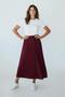 Women's Modal Fabric Elastic Waist Midi Skirt - 3