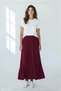 Women's Modal Fabric Elastic Waist Midi Skirt - 4