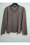 Superior Quality, V-Neck, Solid Color, Long Sleeves, Cotton-Acrylic Blend, Stylish, Knitwear Sweater/Blouse - 7