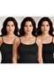 3-Pack Basic Rope Strap Undershirt in Black Color - 3