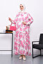 Pink Patterned Chiffon Dress