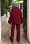 Burgundy Thessaloniki Knitted Cardigan Trouser Knitwear Set - 5