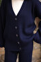 Navy Blue Thessaloniki Knitted Cardigan Trouser Knitwear Set - 3