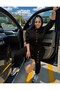 Black Letter Print Top and Bottom Tracksuit Set - 2