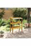 Potting Bench with 2 Shelves Solid Acacia Wood and Zinc
