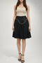 Women's Button Detailed Chain Belted Skirt