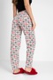 3-Pack Cotton Thin Breathable Fabric Ribbon Waist Detail Printed Pocketless Women's Pajama Bottoms - 2