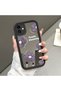 iPhone 11 Compatible Drop-Resistant Black Silicone Case Mirror-Faced Flower Patterns
