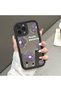 حافظة من السيليكون الأسود المتوافقة مع هاتف iPhone 15 Pro Max، مقاومة للسقوط، بأنماط زهور ذات وجه مرآة