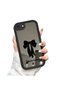 iPhone 7/8/Se 2020 2022 Compatible Mirror Phone Case Black Silicone Protected Ribbon Patterns - 4