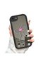 iPhone 7/8/Se 2020 2022 Compatible Mirror Phone Case Black Silicone Protected Ribbon Patterns - 4