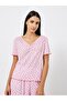Ditsy Floral Pointelle Dropped Shoulder T-Shirt and Wide Leg Pyjama Set - 3