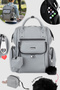 Welgro Luxella Mother Baby Care Bag, with Bottom Opening, Pacifier Bag, Gray