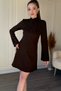 Elegant Short Brown Bell Dress with Turtleneck Back Detail - 4