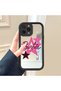 iPhone 14 Pro Compatible Drop-Resistant Black Silicone Case with Mirror Face Barbie Patterns - 2