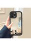 iPhone 15 Pro Compatible Drop-Resistant Black Silicone Case Mirror-Faced Puppy Patterns - 3