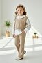 My Little Girl's Heart Patterned Stone 3-Piece Girl's Set - Brown