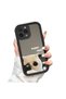 iPhone 14 Pro Compatible Drop-Resistant Black Silicone Case with Mirror Surface and Evil Cat Patterns - 3