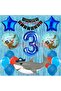 Pirate Shark Themed 3Rd Birthday Balloon Set & Happy Birthday Banner & Curtain Set