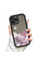 iPhone 16 Pro Compatible Drop-Resistant Black Silicone Case with Mirror Surface Colorful Cloud - 3