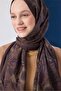 Viscose Blended Mayda Shawl Dark Mink-Brown Patterned Tok Duruşlu 190X70 - 6