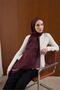 Viscose Blended Mayda Shawl Burgundy Ground Multi-Colored Patterned Tok Duruşlu 190X70 - 2