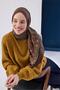Viscose Blend Mayda Shawl Khaki-Tile Patterned Tok Duruşlu 190X70 - 2