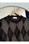 Adriana Baklava Pattern Knitwear Sweater-Zi̇5581 Brown - 2