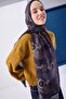Viskon Mayda Shawl Anthracite Background Multicolored Patterned Soft Textured 190X70