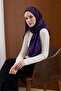 Viscose Blended Mayda Shawl Purple Ground with Magenta Tone Pattern and Tok Duruşlu Design 190X70 - 2