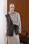 Viskon Mayda Shawl Cream Chain Patterned Tok Posture Correcting 190X70 - 6