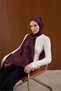 Viscose Blended Mayda Shawl Burgundy Ground Multi-Colored Patterned Tok Duruşlu 190X70 - 3