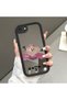 iPhone 7/8/Se 2020 2022 Compatible Mirror Phone Case Black Silicone Protected Fruit Patterns