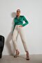 Ns-58807 Women's Mom Fit High Waist Jeans Cream - 2