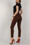 Ns-21236 Women's Dark Brown Super High Waist Comfort Stretch Fabric Mom Denim Pantalon Jeans - 3