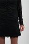 Black Gathered Front Glitter Tulle Blouse - 5