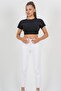 Ns-12584 Women's White Mom Jean Pants - 2