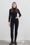 Ns-28045 Women's Zero Max Super High Waist Black Mom Jeans Stretch Fabric Stretchy Denim Pants