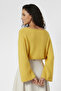 Women's Yellow Batwing Sleeve Soft Texture Boat Neck Knitwear Sweater - 4