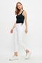 Ns-97421 Women's White High Waist Soft Touch Pocket Relaxed Fit Mom Jean Denim Pants - 3
