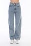 Ns-62090 Women's Light Blue High Waist Wide Leg Palazzo Jeans - 2