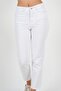 Ns-12584 Women's White Mom Jean Pants