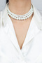 Orange Pearl Detailed Three Row Women's Necklace