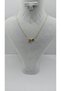 Gold Color-E Letter Necklace with Steel Heart Detail - 2