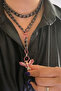 Two Row Black Chain Women's Necklace with Zircon Stone Phoenix Figure