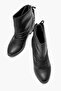 Front Wrinkled Back Tied Women's Boots Black Skin - 5