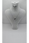 Silver Color-A Letter Necklace with Steel Heart Detail - 2