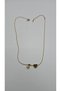 Gold Color-S Letter Necklace with Steel Heart Detail