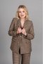 Women's Winter Plaid Checkered Dolly Gingham Blazer Single Jacket Stylish Casual Comfortable Checkered 8633
