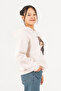 Printed Hooded Girls' Thick Sweatshirt - 26K 4537 - 4